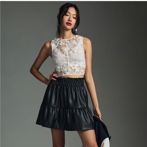 NWT The Somerset Mini Skirt: Faux Leather Edition